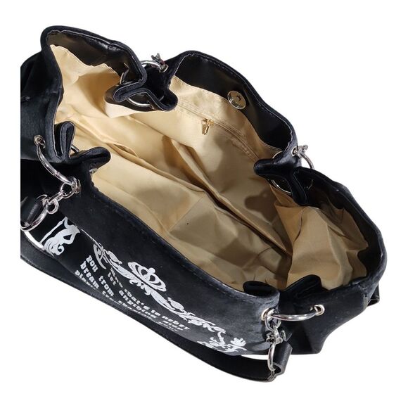 NWOT Multipurpose Vegan Suede Letters Shoulder Bag Spacious Interior Casual - Picture 7 of 14